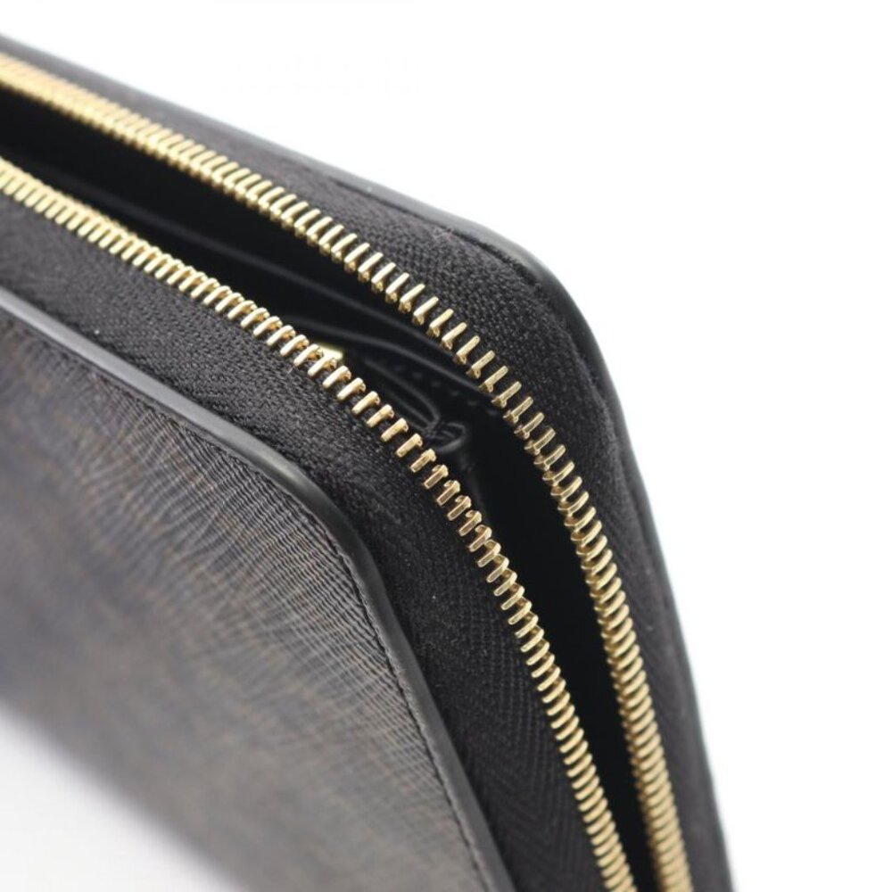 Celine Round Long Wallet Triomphe Large Zip Wallet 10 B55 2 BQ3 38 NO Black - Picture 7 of 7